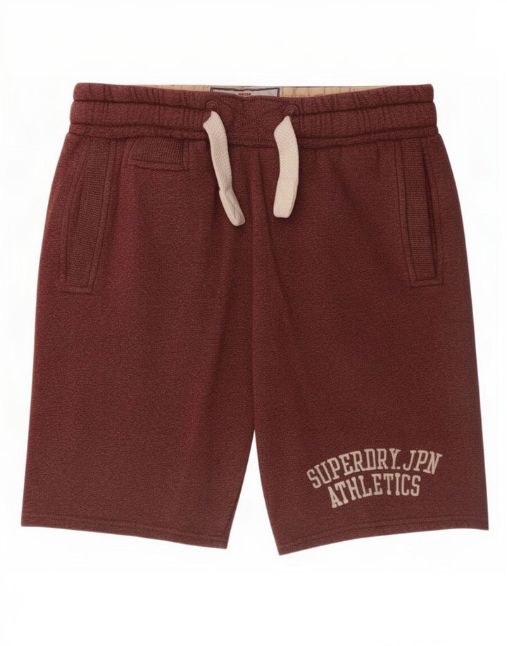 Superdry Mens Graphic Sport Shorts Medium Maroon Polyester
