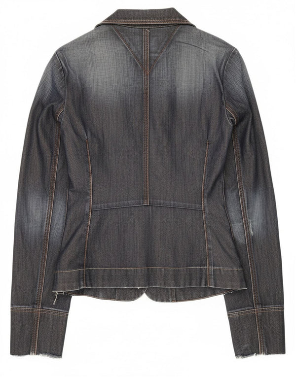 Tommy Hilfiger Womens 3 Button Denim Blazer Jacket UK 12 Medium Navy Blue