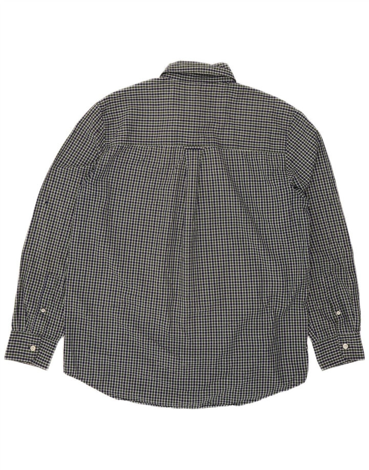 Chaps Mens Classic Fit Shirt Medium Green Gingham Cotton