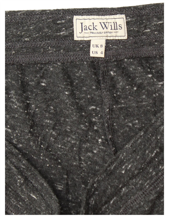 Jack Wills Womens Sport Shorts UK 8 Small Black Flecked Polyester