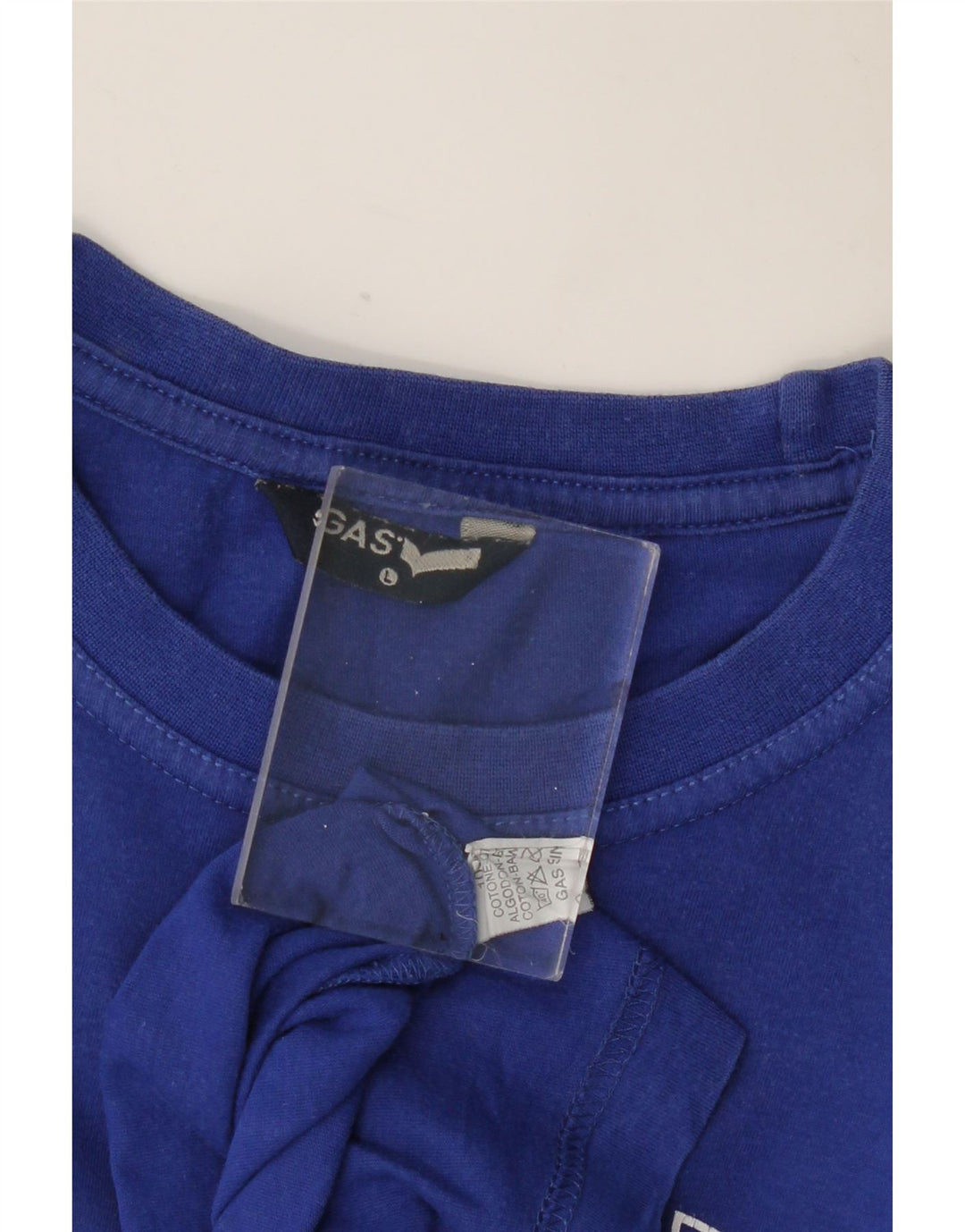 GAS Mens Graphic T-Shirt Top Large Blue Cotton