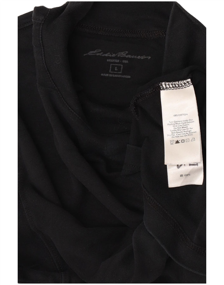 Eddie Bauer Mens Top Long Sleeve Large Black Cotton