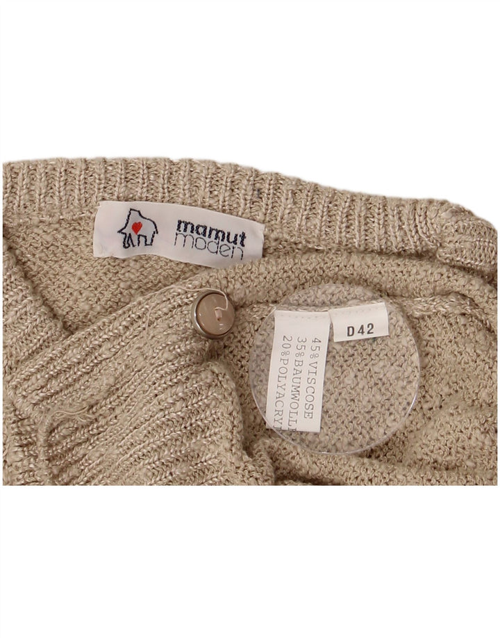 Mamut Moden Womens Button Neck Jumper Sweater EU 42 Large Beige Viscose