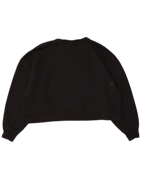 Nike Womens Dri Fit Graphic Oversized Sweatshirt Jumper UK 14 Medium Black