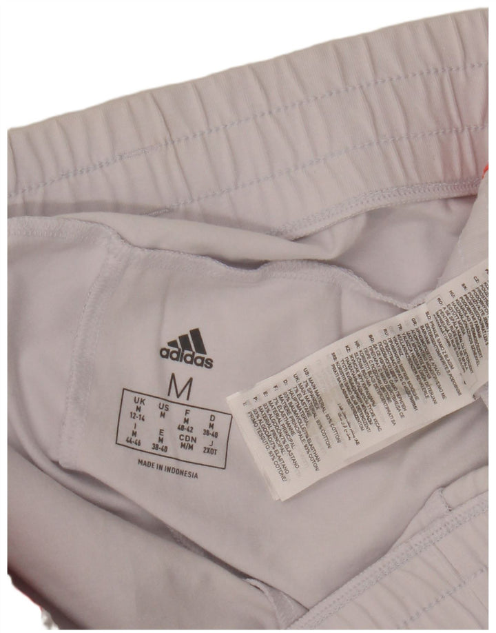 ADIDAS Womens Sport Shorts UK 12/14 Medium  White Cotton