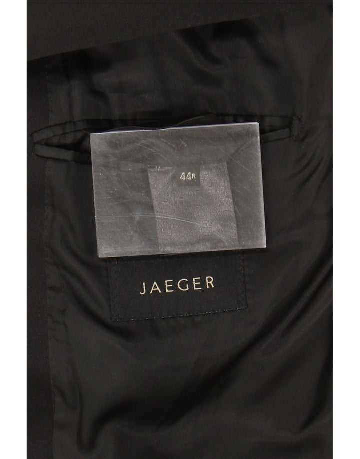 JAEGER Mens 2 Button Blazer Jacket UK 40 Large Black Wool