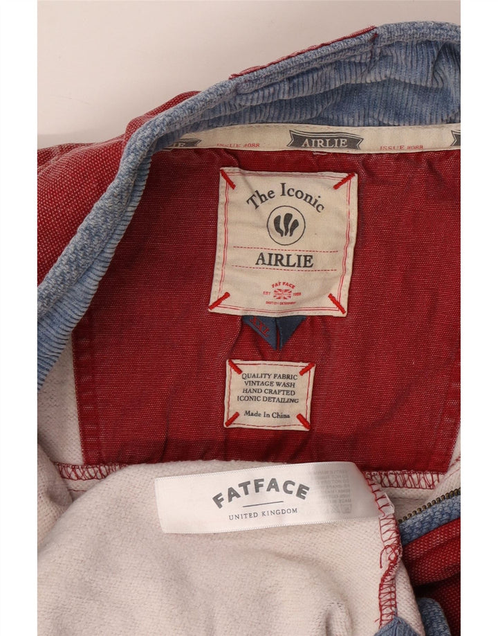 FAT FACE Mens Airlie Zip Neck Sweatshirt Jumper 2XL Red Cotton