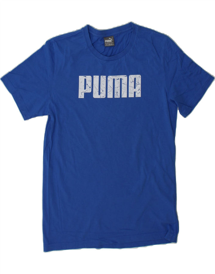 PUMA Mens Graphic T-Shirt Top Medium Blue Cotton Vintage Puma and Second-Hand Puma from Messina Hembry 
