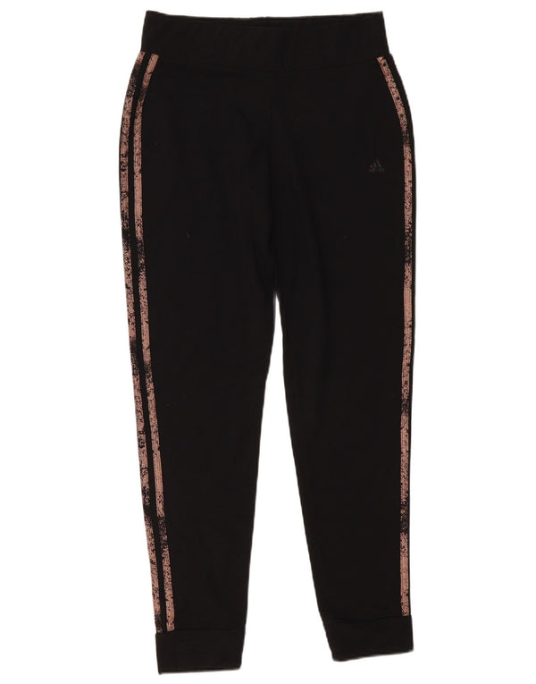 ADIDAS Womens Tracksuit Trousers Joggers UK 10 Small  Black Polyester