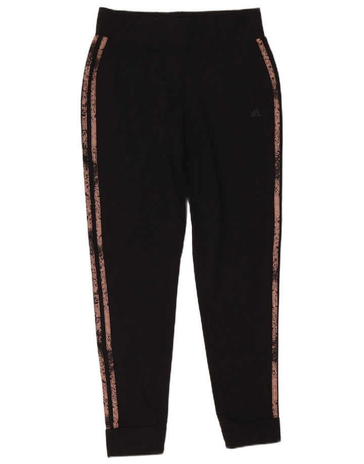 ADIDAS Womens Tracksuit Trousers Joggers UK 10 Small  Black Polyester