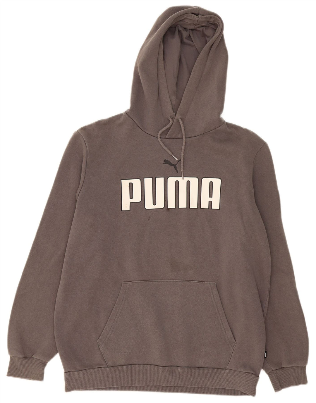 Puma Mens Graphic Hoodie Jumper Medium Grey Cotton