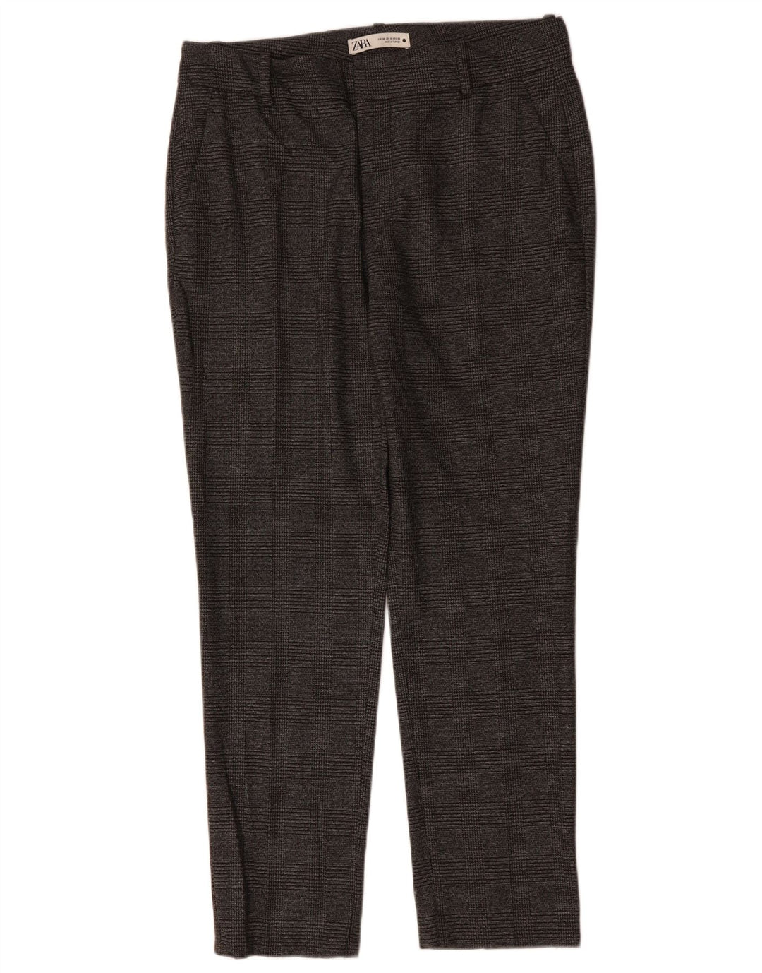 ZARA Womens Slim Suit Trousers EU 40 Medium W30 L29 Grey Check Polyester