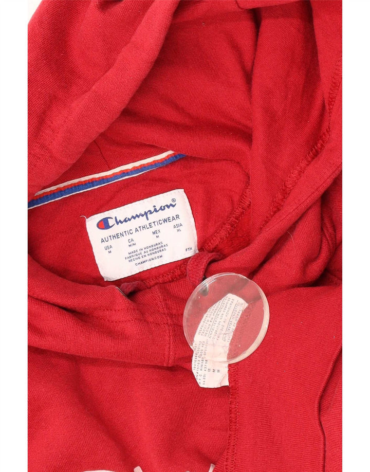 Champion Mens Graphic Hoodie Jumper Medium Red Polyester