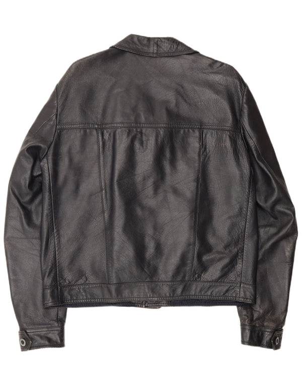 Vintage Mens Leather Jacket UK 40 Large Black