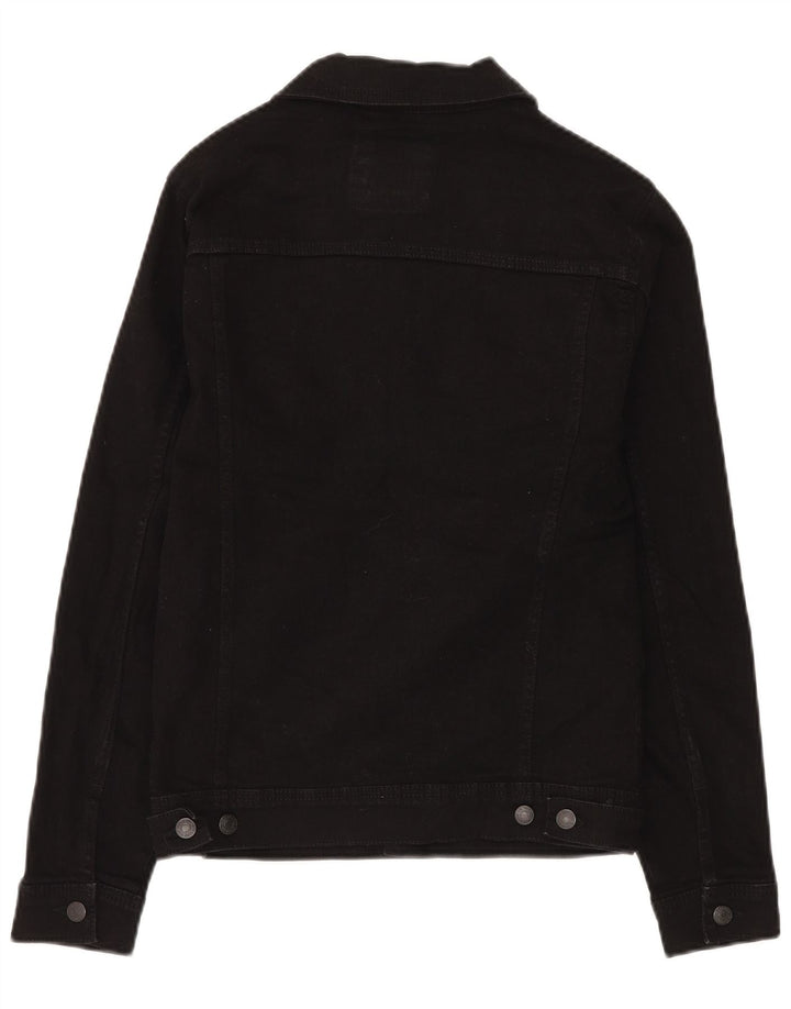 Zara Mens Denim Jacket UK 36 Small Black Cotton
