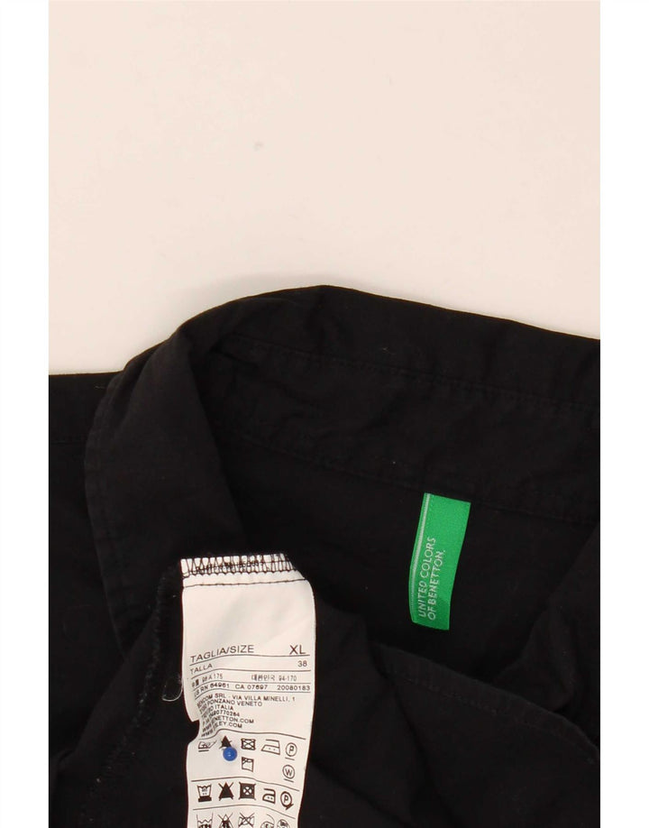 Benetton Womens Pullover Shirt UK 18 XL Black Cotton