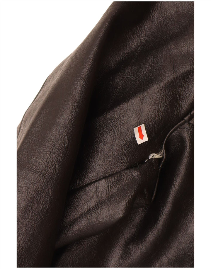 VINTAGE Mens Leather Jacket UK 40 Large Black Leather