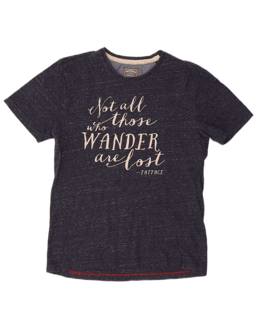 FAT FACE Womens Graphic T-Shirt Top Medium Navy Blue Flecked Cotton