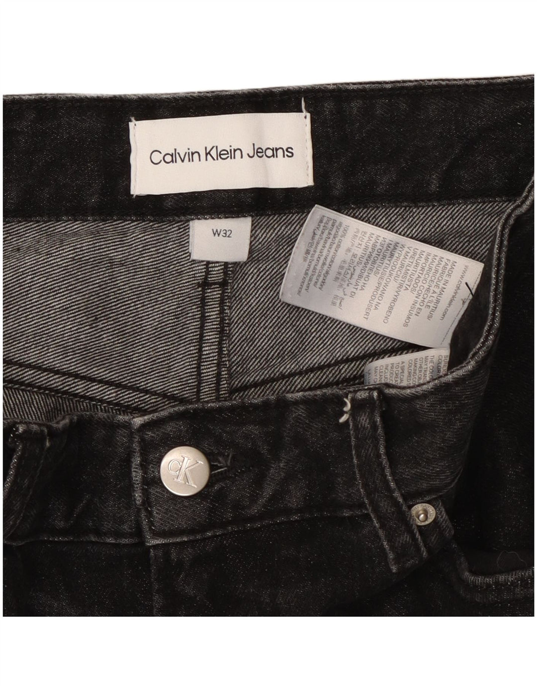 CALVIN KLEIN Mens Slim Jeans W32 L27 Black Cotton