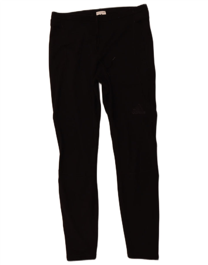 ADIDAS Womens Tracksuit Trousers UK 14 Large  Black Nylon