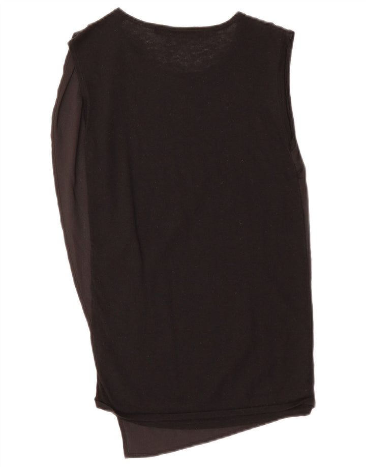 Guess Womens Sleeveless Asymmetric Blouse Top UK 8 Small Black
