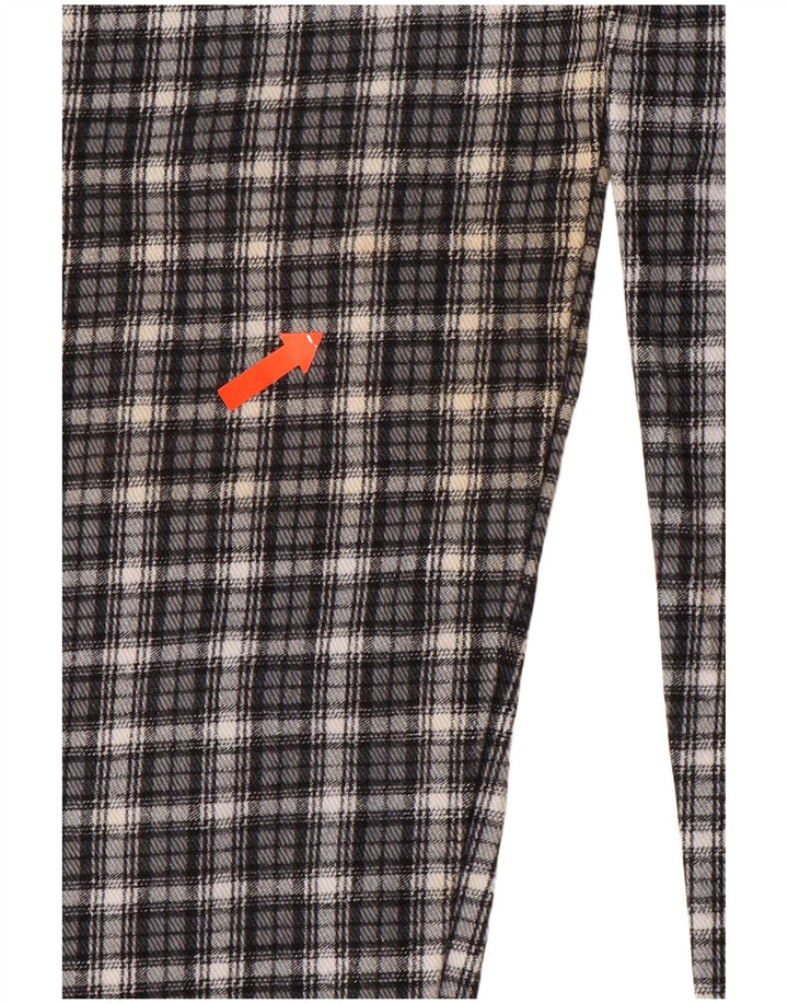 VINTAGE Boys Straight Casual Trousers 12-13 Years W24 L28 Grey Check