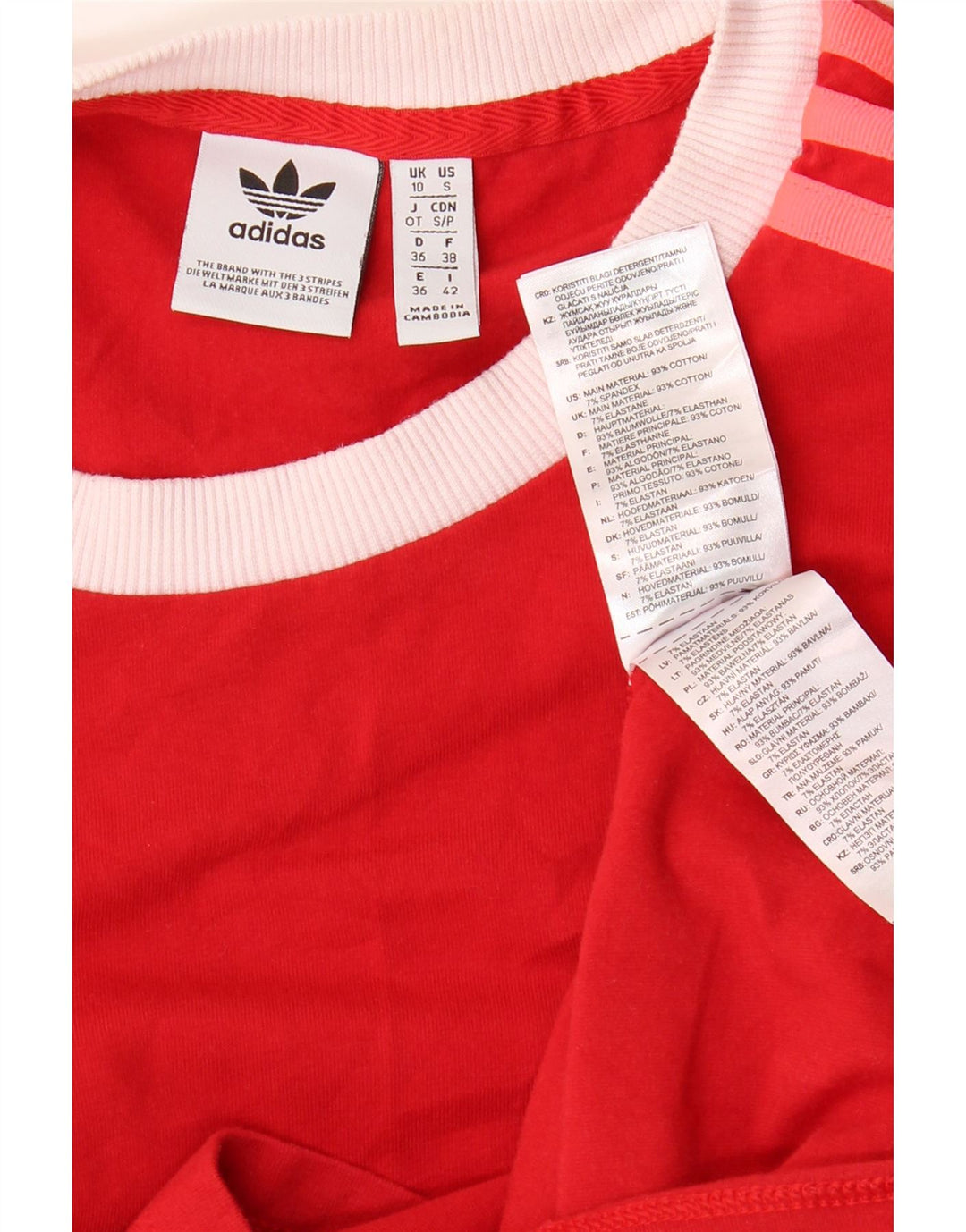 ADIDAS Womens Top Long Sleeve UK 10 Small Red Cotton