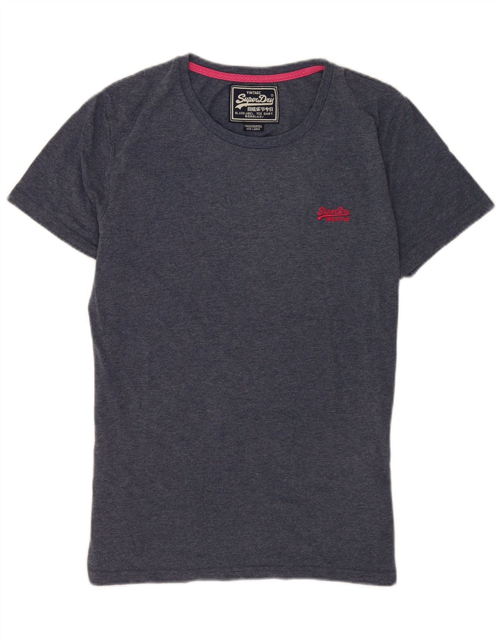 Superdry Mens T-Shirt Top Large Blue Cotton