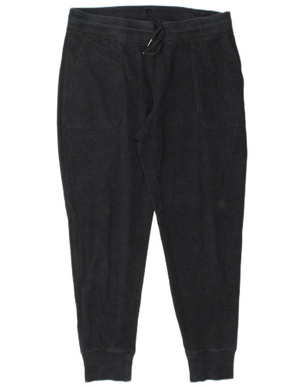 L.L.BEAN Womens Tracksuit Trousers Joggers UK 14 Medium  Black Cotton