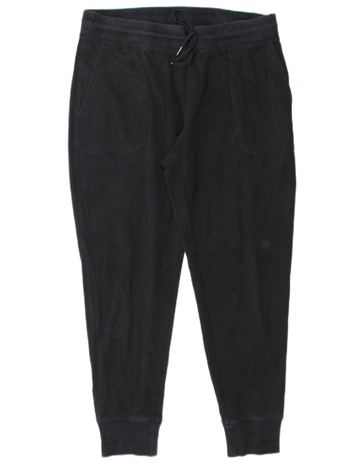 L.L.BEAN Womens Tracksuit Trousers Joggers UK 14 Medium  Black Cotton