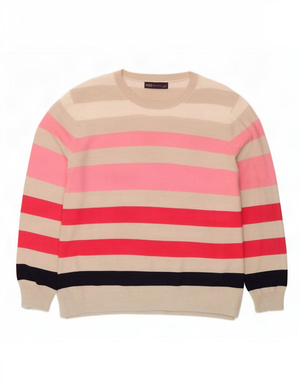 Marks & Spencer Womens Boat Neck Jumper Sweater UK 14 Large Multicoloured
