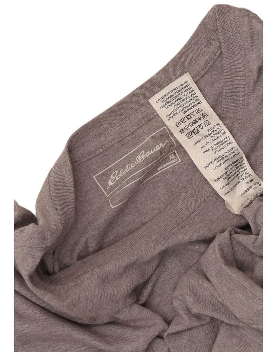 EDDIE BAUER Mens T-Shirt Top XL Grey Cotton
