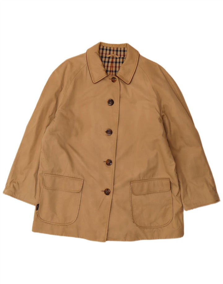 DAKS Womens Oversized Utility Jacket EU 42 Large Beige Cotton
