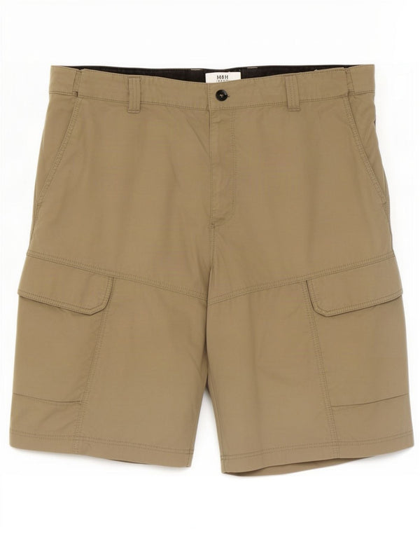 Marks & Spencer Mens Cargo Shorts EU 40 Medium W40 Beige Cotton
