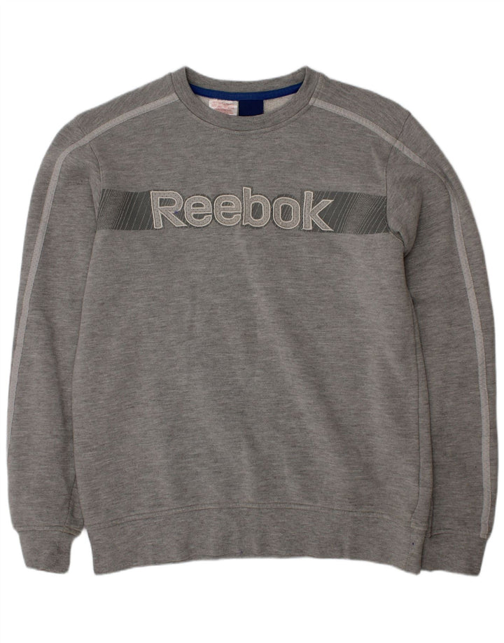 Reebok Boys Graphic Sweatshirt Jumper 11-12 Years Grey Cotton