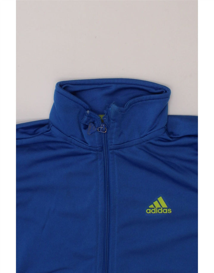 ADIDAS Boys Graphic Tracksuit Top Jacket 7-8 Years Blue Polyester Vintage Adidas and Second-Hand Adidas from Messina Hembry 