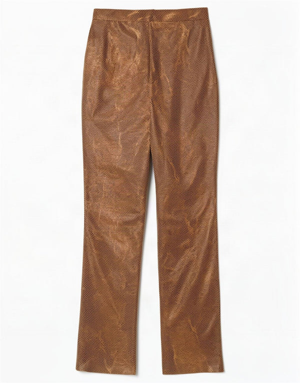 Vintage Womens High Waist Casual Trousers IT 42 Medium W26 L31 Brown