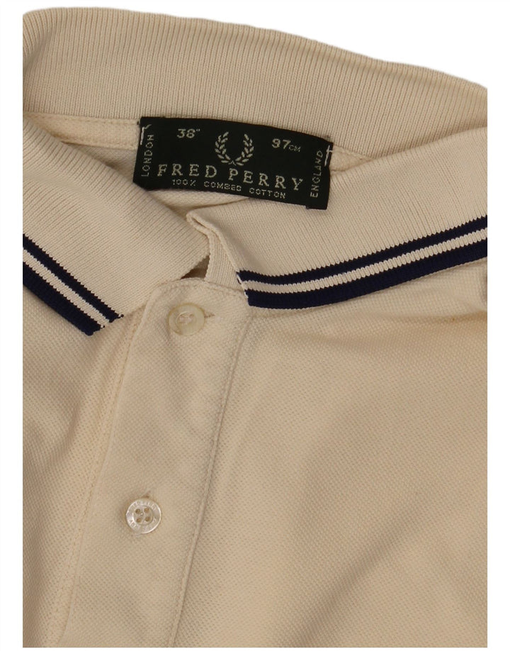 Fred Perry Mens Polo Shirt Small Beige Cotton