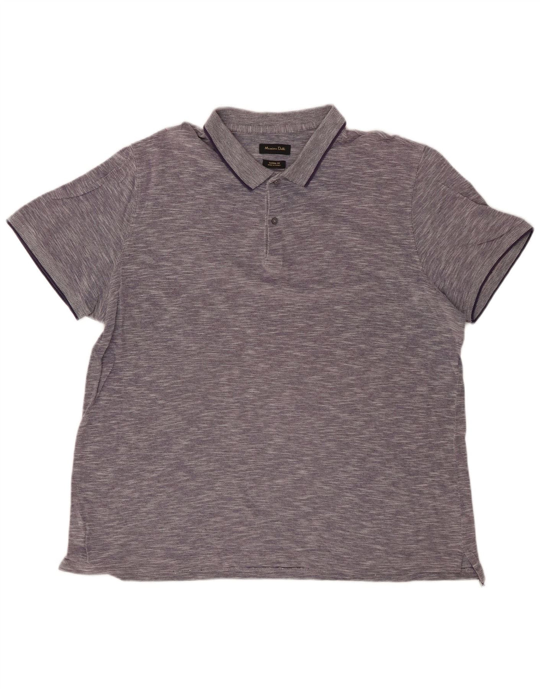 MASSIMO DUTTI Mens Casual Fit Polo Shirt 2XL Navy Blue Flecked