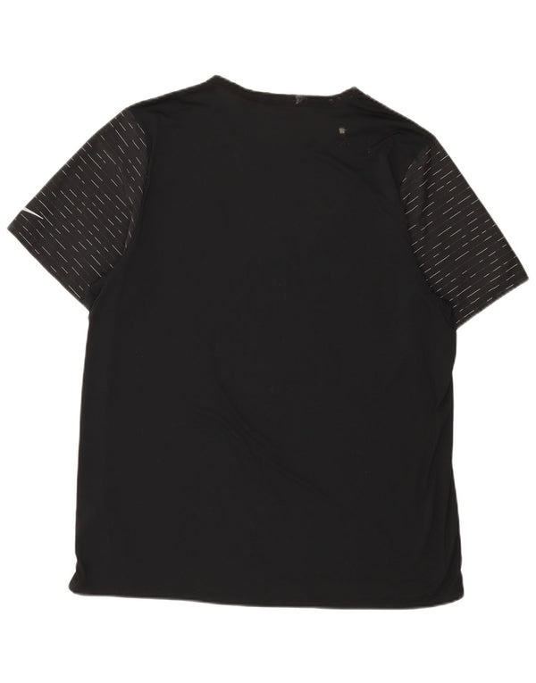 Nike Mens Dri Fit T-Shirt Top XL Black Pinstripe Polyester