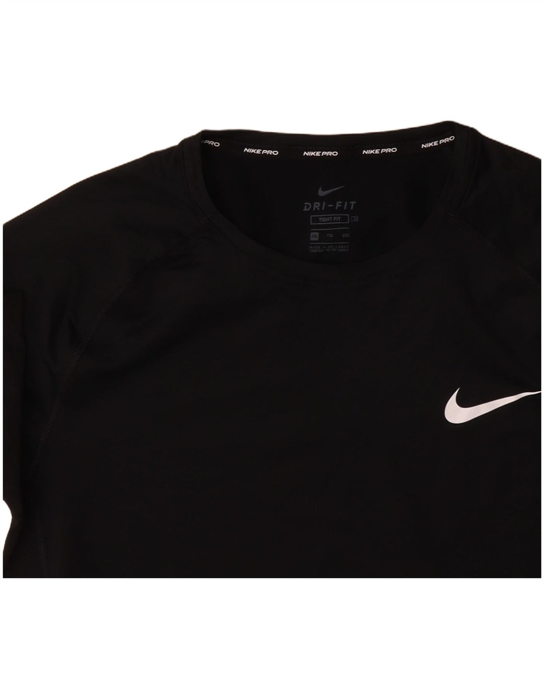 NIKE Mens Tight Fit T-Shirt Top 2XL Black Polyester