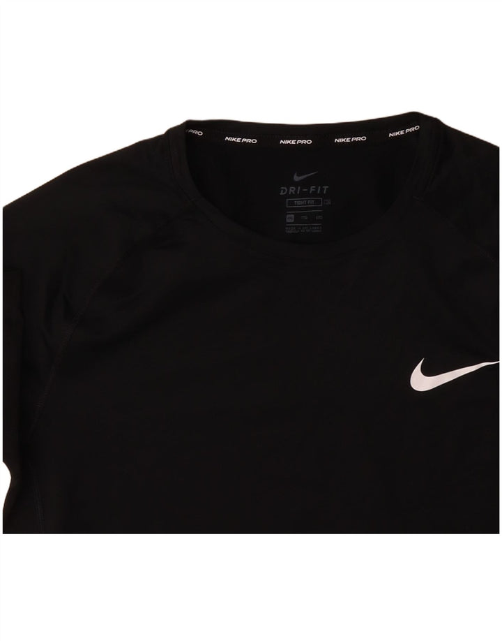 NIKE Mens Tight Fit T-Shirt Top 2XL Black Polyester