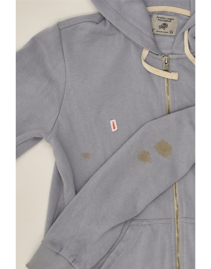 PULL & BEAR Womens Zip Hoodie Sweater UK 10 Small Grey Cotton | Vintage Pull & Bear | Thrift | Second-Hand Pull & Bear | Used Clothing | Messina Hembry 