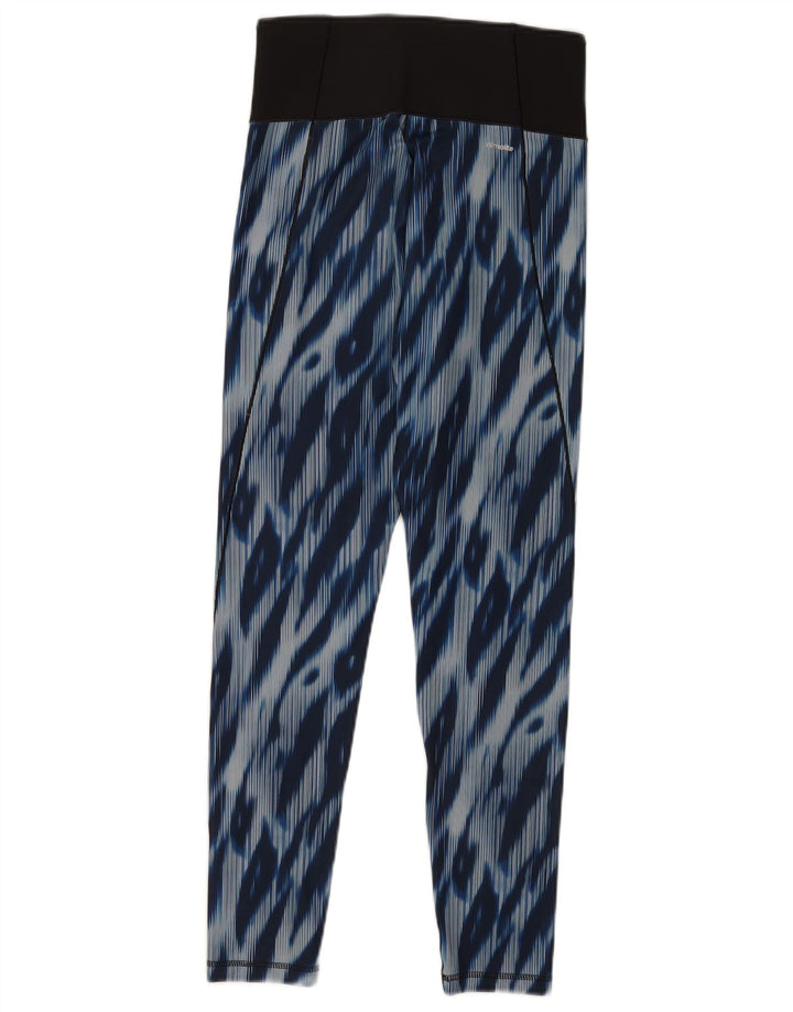 Adidas Womens Leggings UK 8-10 Small  Blue Tie Dye Polyester