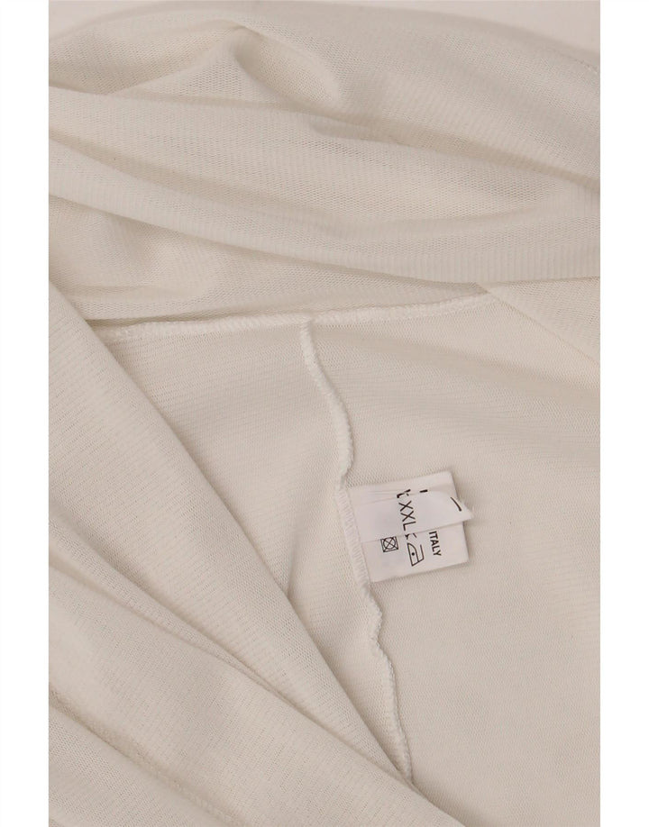 Vintage Womens Front Tie Crop Top UK 20 2XL White Viscose