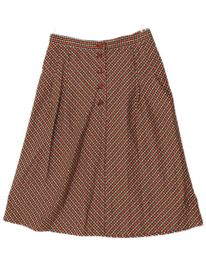 Vintage Womens A-Line Skirt W28 Medium  Multicoloured Check