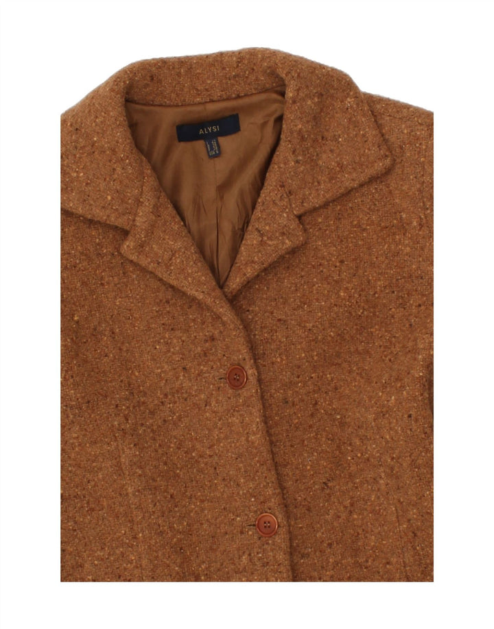 ALYSI Womens Overcoat IT 42 Medium Brown Flecked Wool Vintage ALYSI and Second-Hand ALYSI from Messina Hembry 