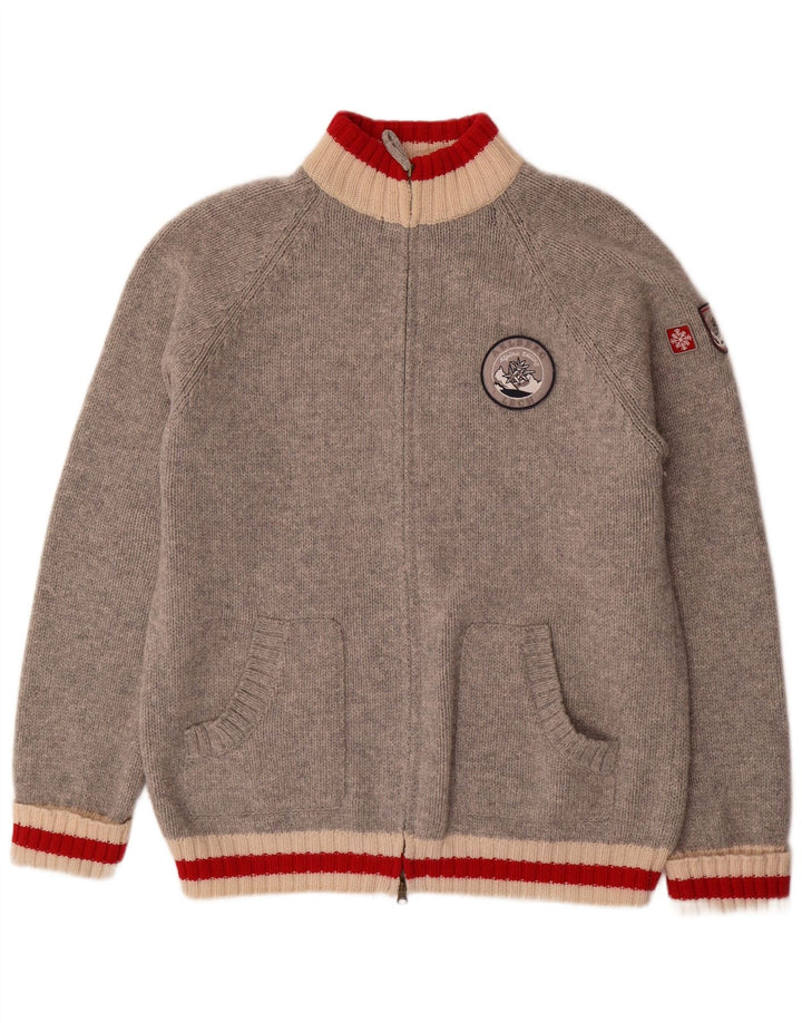 MC NEAL Mens Cardigan Sweater 2XL Grey Wool