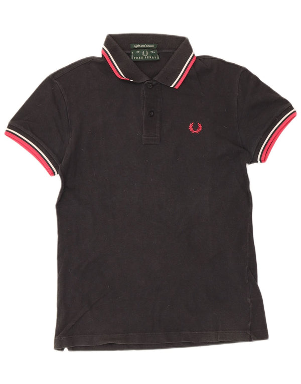 Fred Perry Mens Light and Stretch Polo Shirt XS Black Cotton