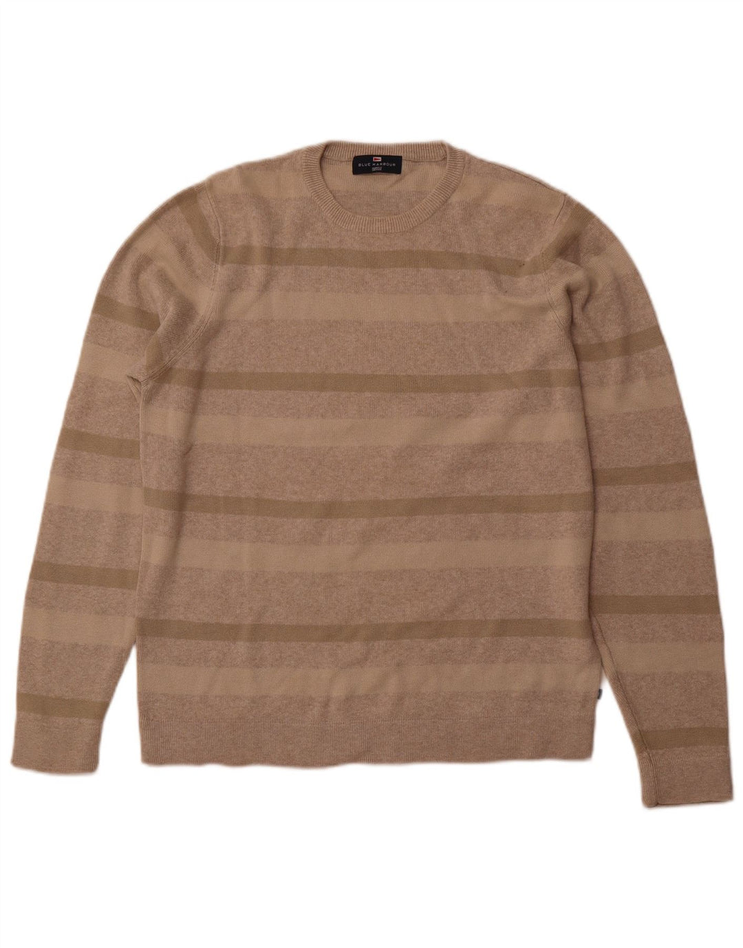 Marks & Spencer Mens Crew Neck Jumper Sweater Medium Beige Cotton
